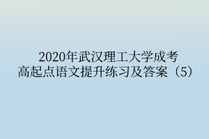 2020年中南财经政法大学成考高起点英语精选试题及答案(5)