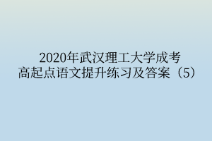 2020年中南财经政法大学成考高起点英语精选试题及答案（5）