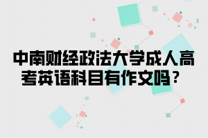 中南财经政法大学成人高考英语科目有作文吗？